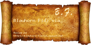 Blauhorn Flávia névjegykártya